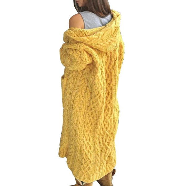 Knitted Long Hooded Cardigan for Women