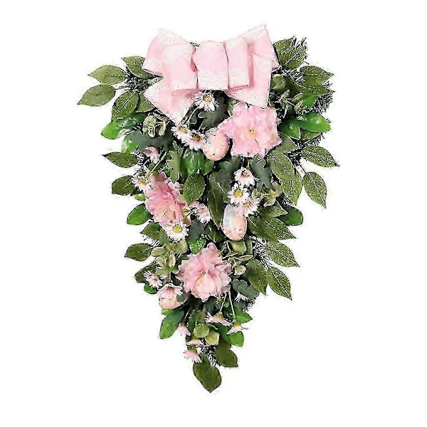 Påskäggskrans med konstgjorda blad sidenblomma för vår påskfest