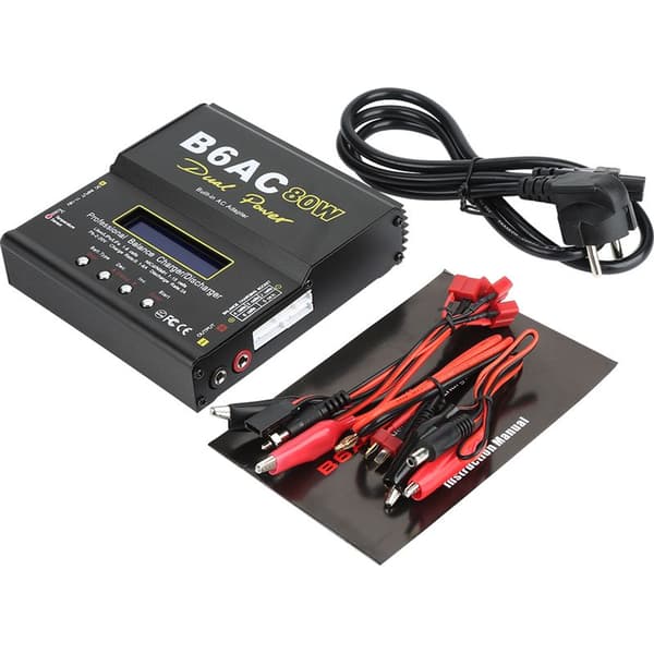 80W LCD Oplader/Aflader til RC Li-ion, Li-po, NiCd, NiMH Batterier - Digital Balancering