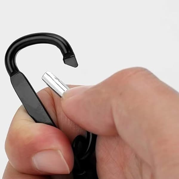 Elastisk Spiral Nøglering - 3 STK Bungee Nøglering Spole Nøglering Sikkerhedsfjeder Nøgleholder med Karabinhage - Sort, Rød, Blå