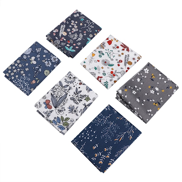 50x40cm 6 st unika blommönster bomullstyg tryckt tyg DIY-material för hantverksprojekt