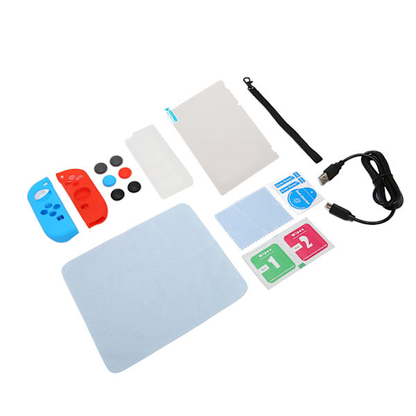 Tillbehör för Switch Family Bundle - skärmskydd, greppskydd, kortfodral, bärväska - allt i ett