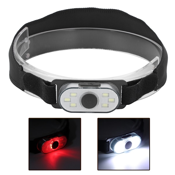 USB-laddningsbar vattentät mini LED-pannlampa ficklampa för utomhuscamping fiske