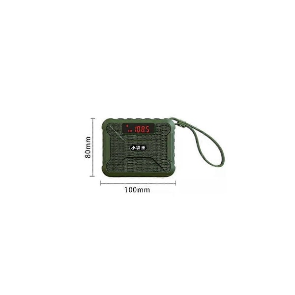 W28 Utendørs Walkman-spiller Radio Bluetooth Høyttaler Liten Lyd Håndradio grønn
