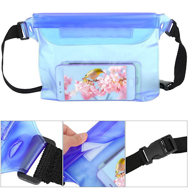 Vedenpitävä Fanny Pack -vyölaukku urheiluun, veneilyyn, uintiin, snorklaukseen (sininen)
