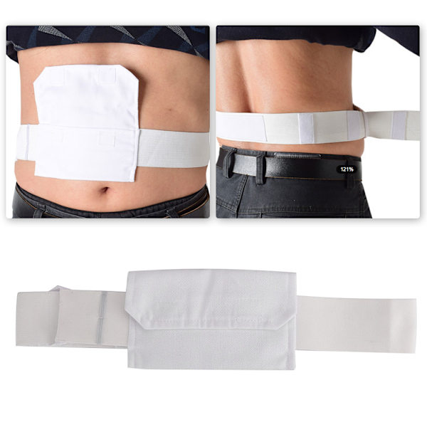 Peritoneal Dialyse Kateterbelte Pasient Justerbart Peritonealrør Beskyttelsesbelte med Pose Hvit