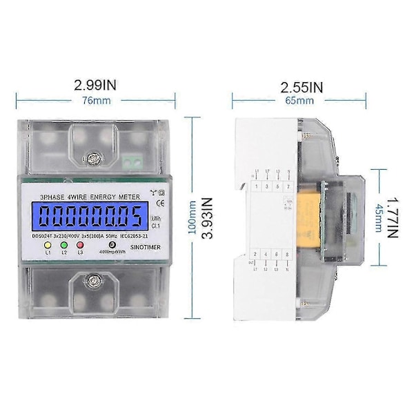 2025 Ny 3-faset 4-leder elektronisk strømforbrug energimåler intelligent LCD digital display hjem 380v