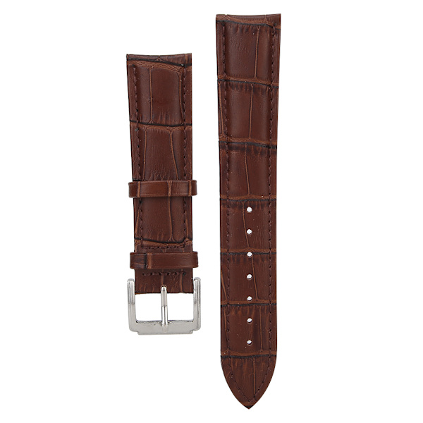 Universal Herr Dam Justerbar PU Läder Watch Band Ersättning 20mm Brun