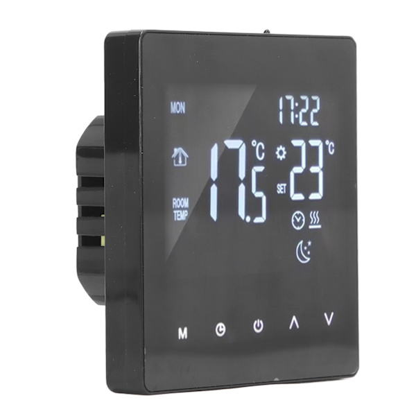 Digital termostat LCD-skærm programmerbar smart touch-skærm gulvvarme kedelcontroller sort AC90‑240V K2MRH3A