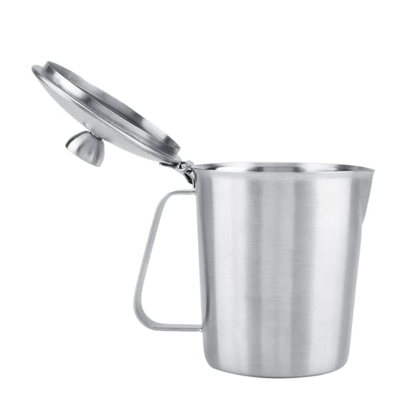 Mælkekande i rustfrit stål Kaffekop med låg og mål (500 ml)