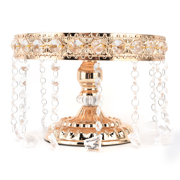 Kristall tårthållare Multifunktionell bröllop Crystal Dessert Display Stand för banketter PartyGold