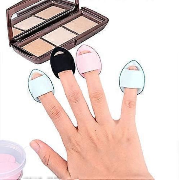 5 st Fingerpuderpuff Bandhandtag Sminkblandare Svamp Ultramjuk Mini Puderpuff för Foundation Concealer Kosmetisk Foundation Svamp Mineralpuder