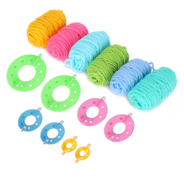 Pompom Maker Kit Färgglada Fluff Ball Weaver DIY 6 Färg Ull Garn Stickning Hantverk Presenter