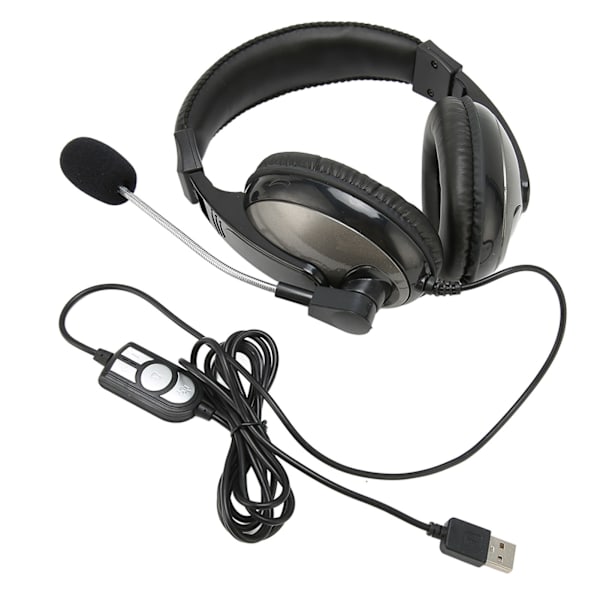 USB Gaming Headset Wire Control Justerbar volym Gaming Headset med mikrofon för PC Laptop för PS4