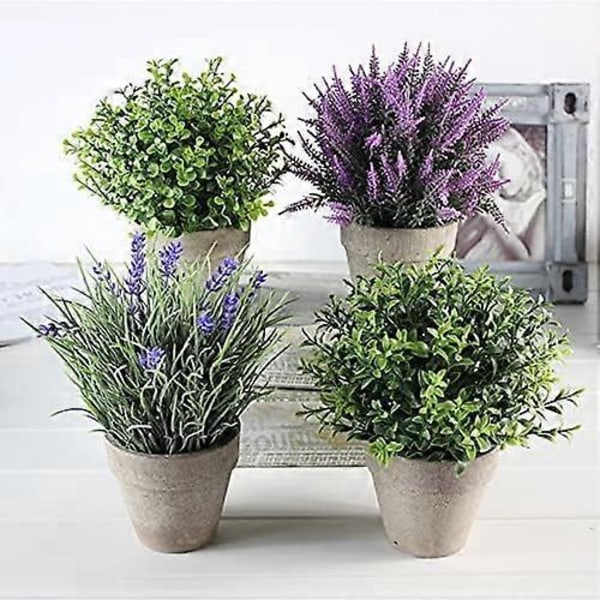 Kunstige sukkulenter - Blomsterpotte - Bonsai - Til hjemmet, kontoret, rumindretning (A)