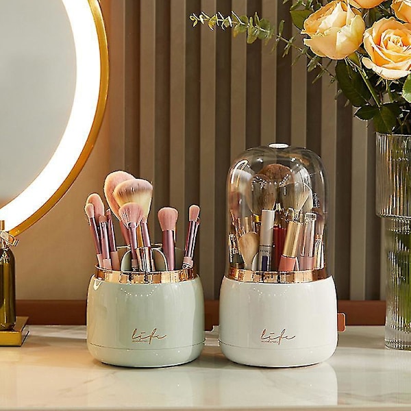 Bærbar 360 roterende makeup-arrangør kosmetisk holder lysegrøn