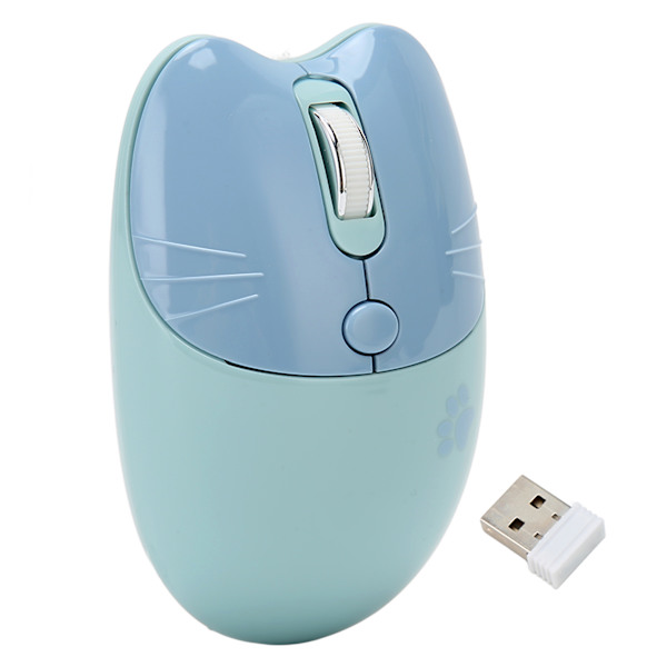 Trådlös mus BT5.1 eller 2,4 GHz Silent Click Justerbar DPI Auto Sleep Office Mouse for Girl Working Family School Cafe Blue