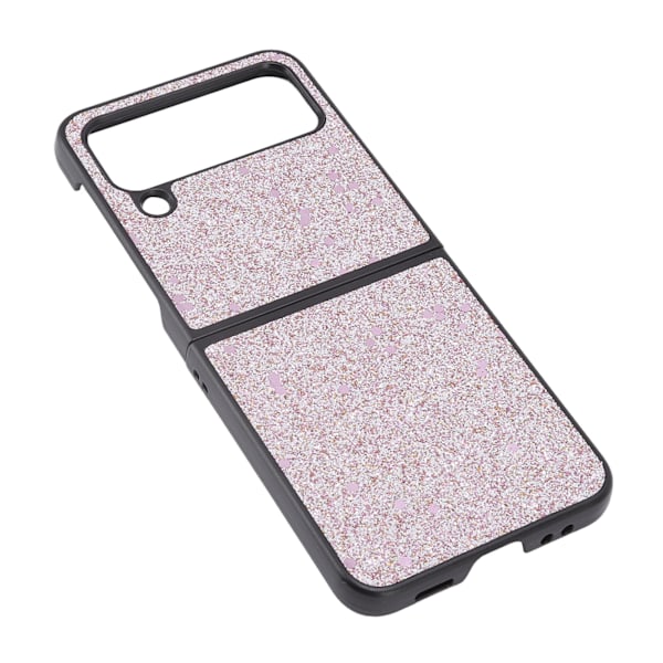 Glänsande phone case Mockafoder ABS Reptåligt vikbart phone case för Samsung Galaxy Z FLIP 4 Rosa
