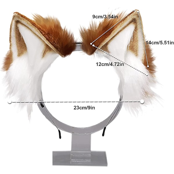 Handgjorda Faux Plush Djur Cosplay Öron Hårband Katt Räv Varghund Öron