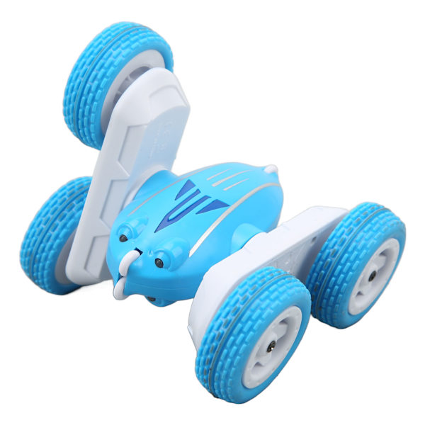 2,4 GHz Stunt RC Bil 360° Rotation Anti Kollision Fjernbetjening Elektrisk Mini Dobbeltsidet Stunt Bil Blå