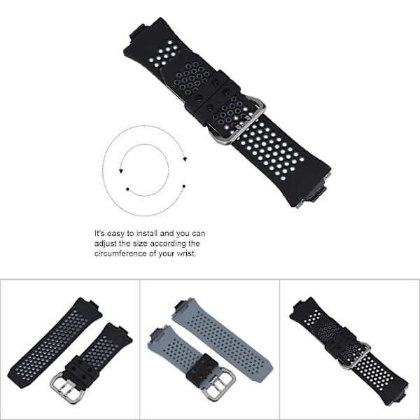 Silikoniurheiluranneke Fitbit ionic -värirannekkeelle musta ja harmaa