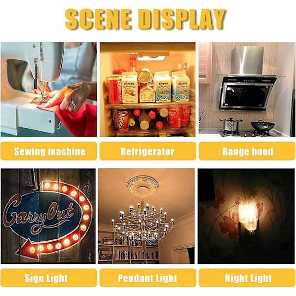C7 LED-lampa, Ljuslampor i ljusstakeform 0,5W Julby LED-lampa 5W Glödlampersättning E14 Sockel LED Filament Nattlampa Varmvit 2700K Ej Dimbar