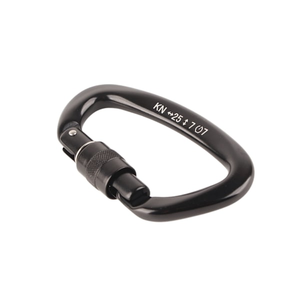D-karbinhake i aluminiumlegering, automatisk låsning, kraftig D-ring, karbinhake för klättring, camping, svart