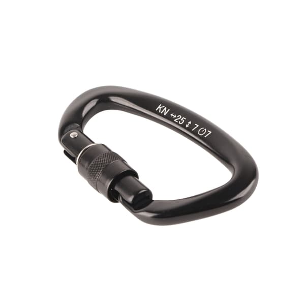 D karbinhake i aluminiumlegering med autolås, kraftig D-ring för klättring, camping, svart