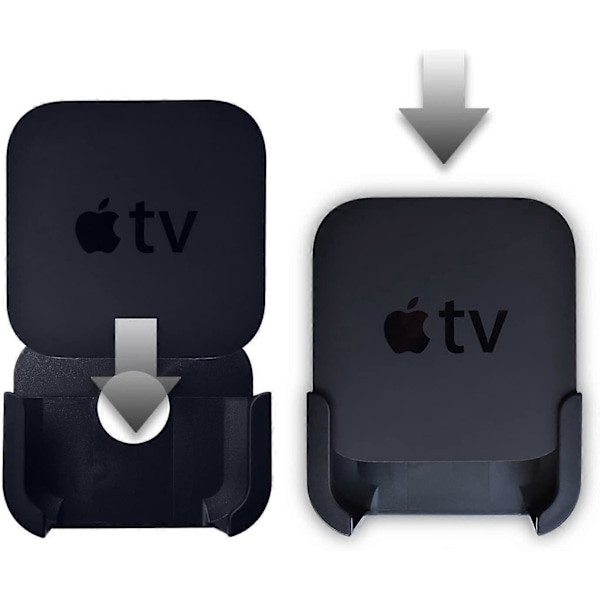 Apple TV -teline, seinätelinekiinnike yhteensopiva Apple TV 4. ja 4K -mallien kanssa sekä silikoninen Siri-kaukosäätimen suojakotelo