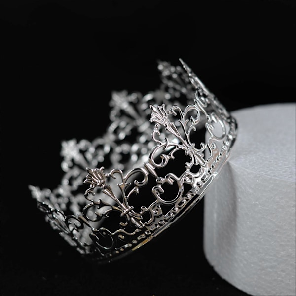 Realistisk Metall Krona Tårtdekoration för Kungligt Tema Baby Shower Dekoration Silver L