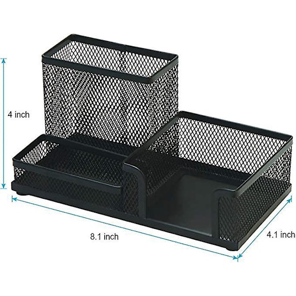 Mesh Metal Skrivebordsorganisator med Penholder, Skrivebords Penholder, Skrivebords Blyantholder, Sort Skrivebords Metal Opbevaring