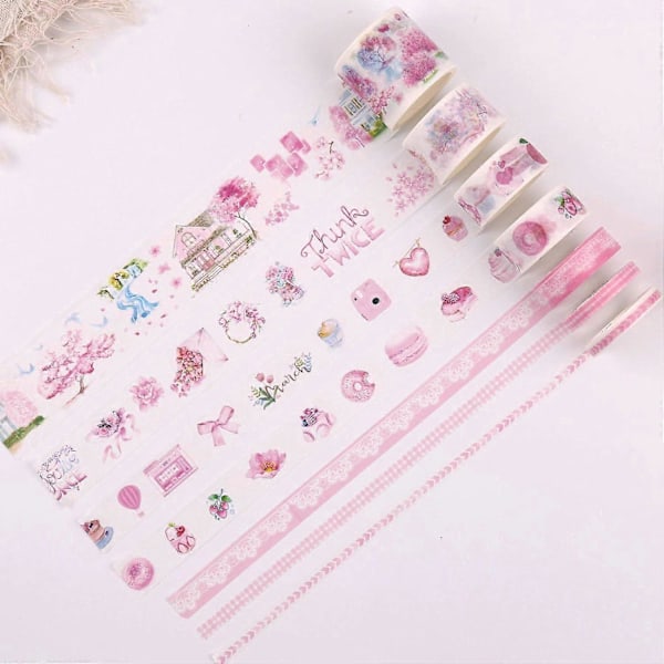 100 Rullaa Washi-teippisetti, Väri-maskingteippikokoelma, Kirjoitettava koristeteippi taiteeseen, tee-se-itse-askarteluun, Bullet Journal -lehtiin, suunnittelijoihin, Sc