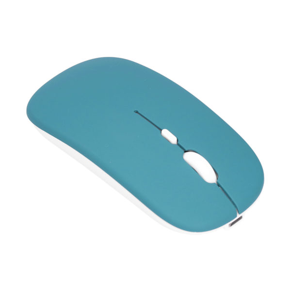 Trådløs mus genopladelig DualMode 2.4G ergonomisk lydløs optisk computertilbehør (cyan sort)