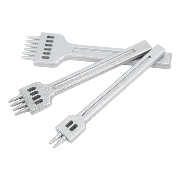 Läder Gaffel 2 Tänder 4 Tänder 6 Tänder Zink Legering Vit Fin Glans Stor Orifice Utsläpp Spegel Finish Sömnad Gaffel4mm