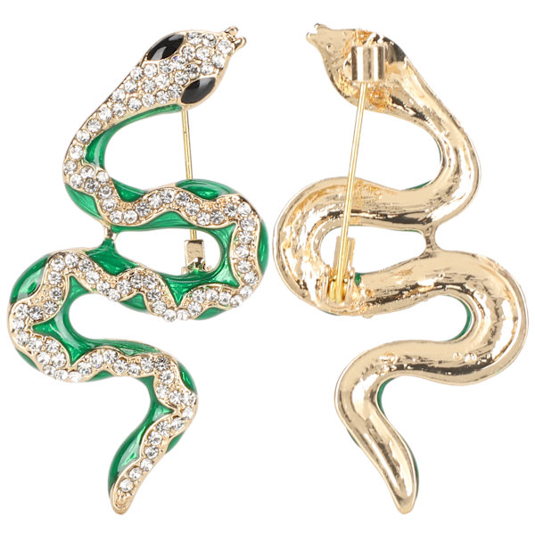 2st Snake Brosch Legering Unisex Kvinnor Män Djurdesign Brosch Badge Bag Skjorta Lapel Pin