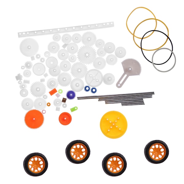 78 st plast kugghjul remskiva mask kit kugghjulssats axelrems DIY-set tillbehör