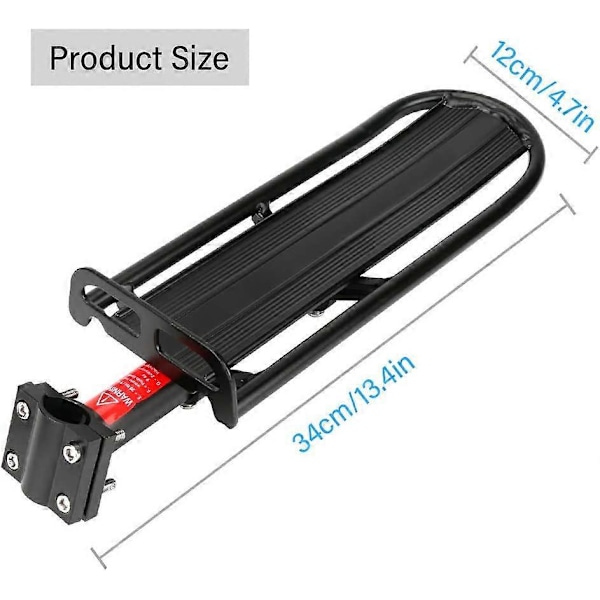 Cykelpakethållare Bak med 9 kg Maxlast, Justerbar Cykelbagagehållare i Aluminiumlegering Snabbkoppling Universal (Svart)