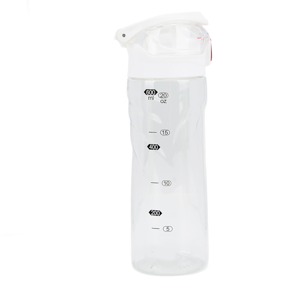 Utomhus Vattenflaska Plast Sport Vattenkanna 600ml Stor Kapacitet för Sommar Varm VäderTransparent