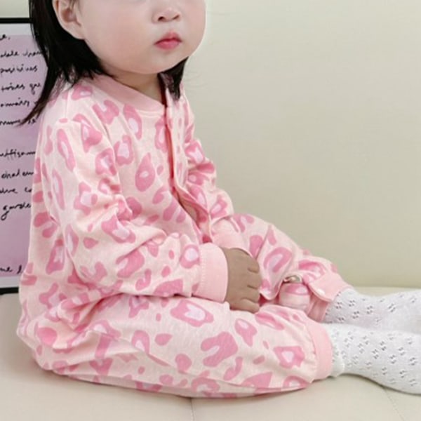 Baby Jumpsuit Rosa Trykk Varm Bomull Myk Komfortabel En Del Romper Body 80cm