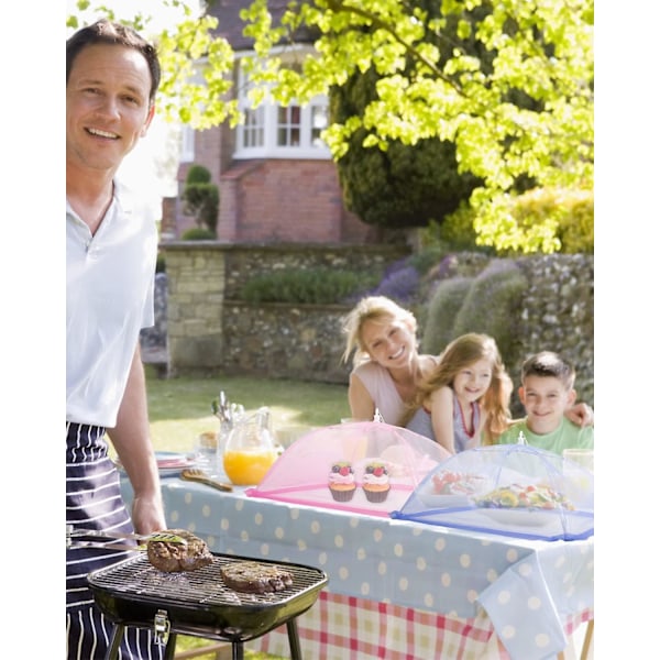 Sammenleggbar gjenbrukbar mattelt, 17 tommer, Pop-up nettparasoll, BBQ insektnett, 6 farger