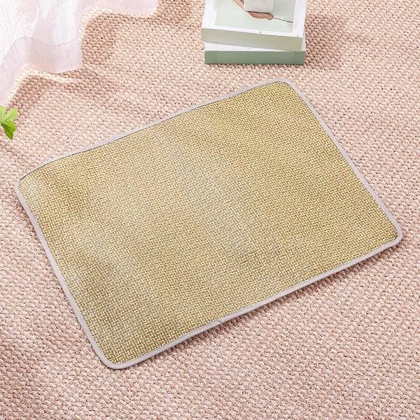 Kølemåtte til kæledyr, iskølemåtte til hunde og katte, bærbar og vaskbar køletæppe til kæledyr, bilsædemåtte, senge til sommer XL XL Khaki