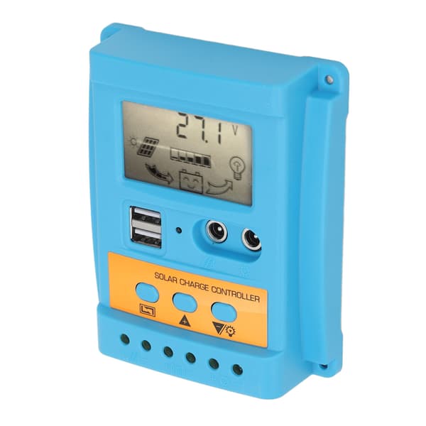 Solar Charge Controller 12V 24V Auto Identification 2 USB Port LCD Display High Efficiency for Sealed Battery 50A