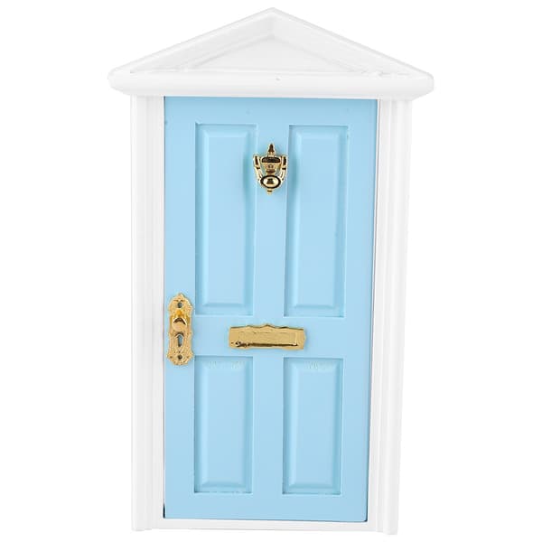 1:12 Dockhus Miniatyrer Trädörr Barn Rolig Leksak Present Dekor (Blå)