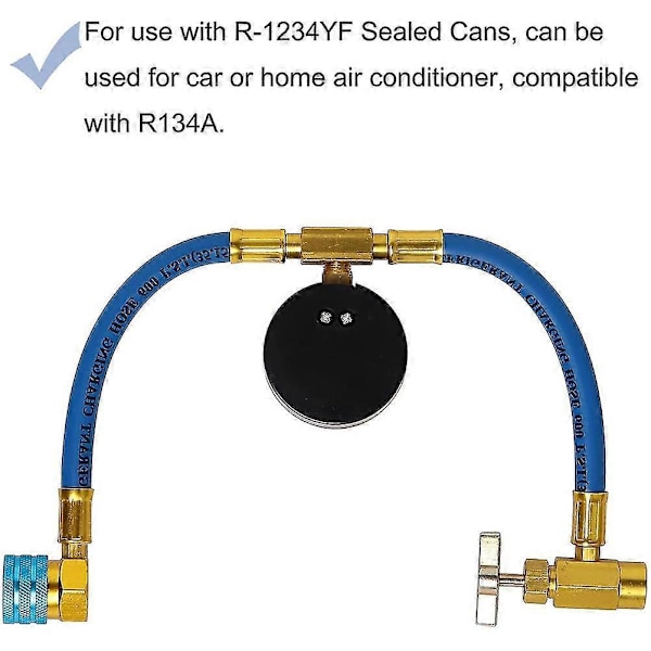 R1234YF Laddningsslang Kit, R-1234YF Laddningsslang och Mätare, R1234YF Lågtrycks Snabkoppling Adapter, 1/2 LH Burk öppnare