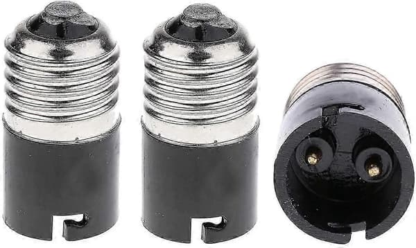 E27 til B22 Pæreadapteromformer - 3-pakning, Edison til Bajonettsokkeladapter for LED-pærer
