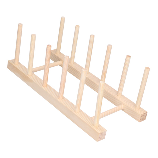 Bambudisk Tallrik Lätt Bärbar Miljövänlig Hållbar Tallrikställ i Tall 5 Galler 28cm