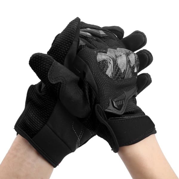 Racing Motorcykel Beskyttelseshandsker Touch Screen Fuld Finger Åndbare Ridehandsker Sort