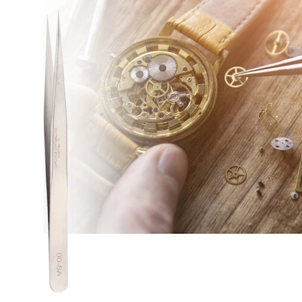 Ruostumattomasta teräksestä valmistetut antimagneettiset haponkestävät pinsetit, korkeakovuus watch korjaustyökalu (nro 3)