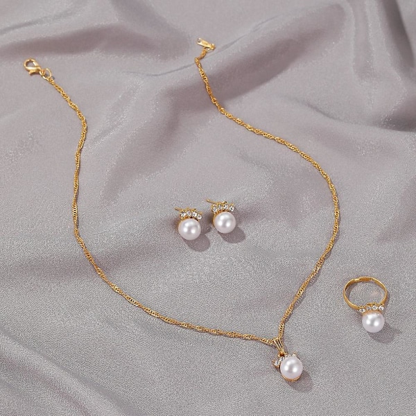 Dam Smyckeset Julset Tredelat Set Present Smyckeset Damset Smycken Örhängen Halsband