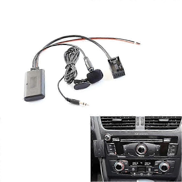 Bil Bluetooth 5.0 Aux Kabel Mikrofon Handsfree Mobiltelefon Gratis Samtalsadapter kompatibel med- E60 E63 E87